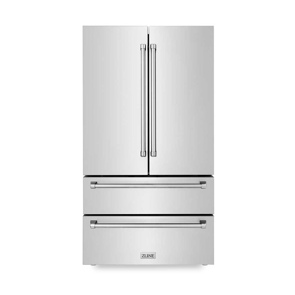 ZLINE 36 in. 22.5 cu. ft. Counter-Depth French Door Refrigerator with Ice Maker in Fingerprint-Resistant Stainless Steel, Open Box-Excellent Condition