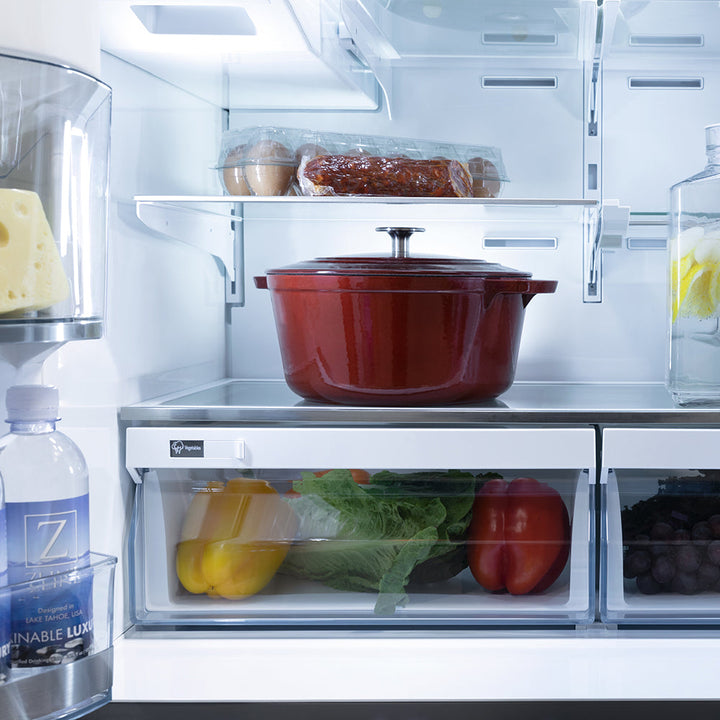 ZLINE 36 in. 21.6 cu. ft. Counter-Depth French Door Refrigerator with Water and Ice Dispenser in Fingerprint-Resistant Stainless Steel, Open Box-Good Condition