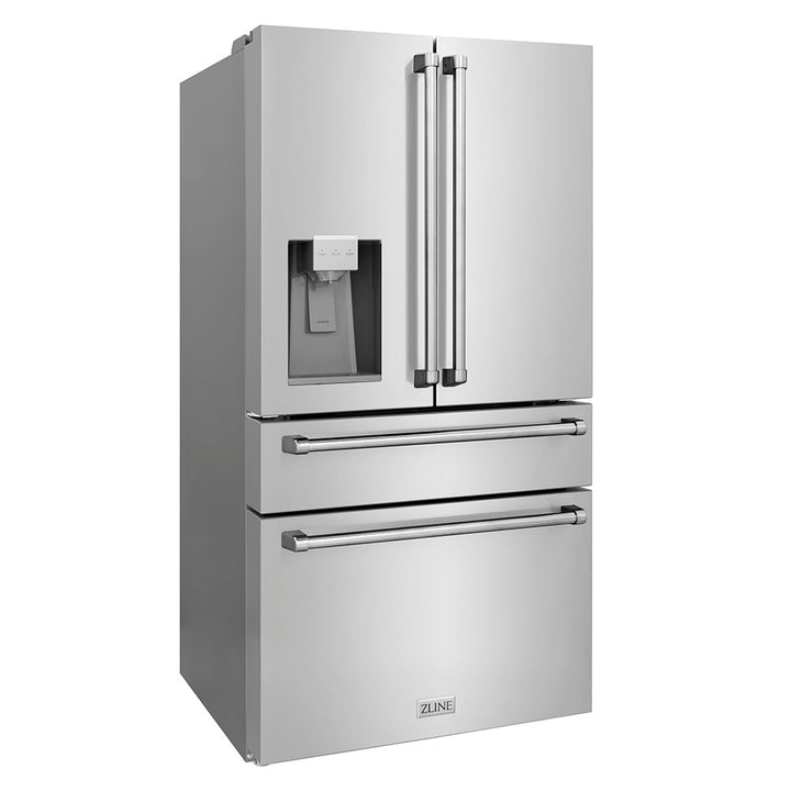 ZLINE 36 in. 21.6 cu. ft. Counter-Depth French Door Refrigerator with Water and Ice Dispenser in Fingerprint-Resistant Stainless Steel, Open Box-Excellent Condition