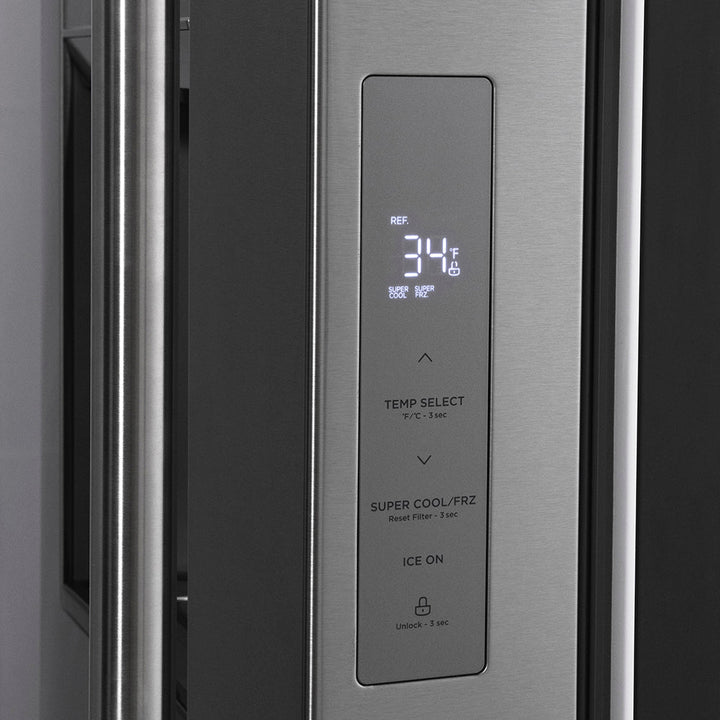 ZLINE 36 in. 28.9 cu. ft. Standard-Depth French Door External Water Dispenser Refrigerator with Dual Ice Maker in Fingerprint-Resistant Stainless Steel, Open Box-Excellent Condition