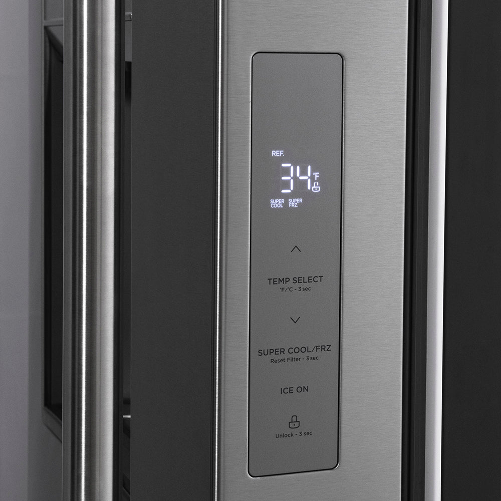 ZLINE 36 in. 28.9 cu. ft. Standard-Depth French Door External Water Dispenser Refrigerator with Dual Ice Maker in Fingerprint-Resistant Stainless Steel, Open Box-Good Condition