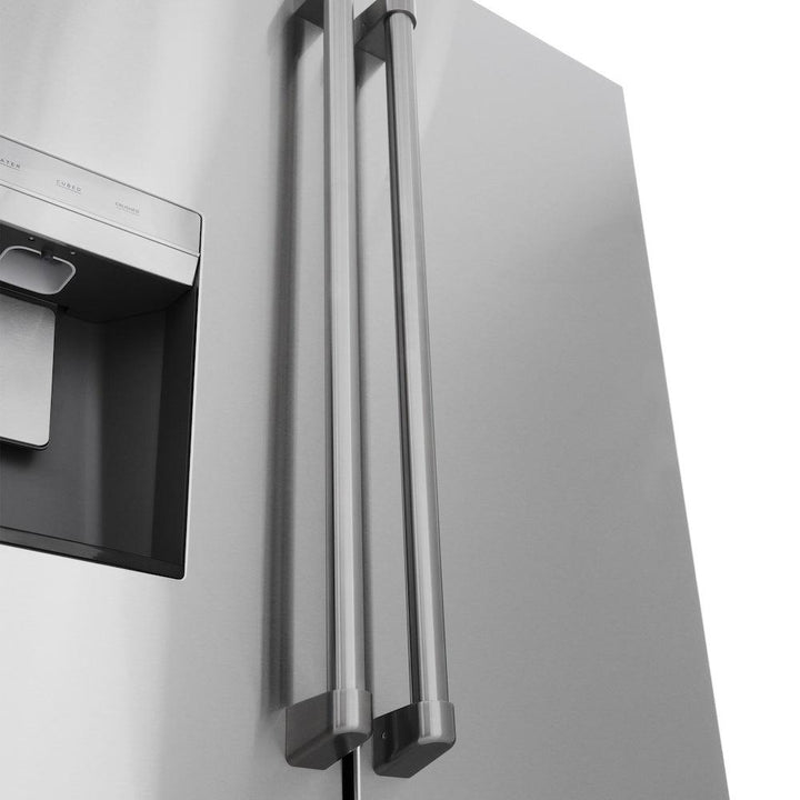 ZLINE 36 in. 28.9 cu. ft. Standard-Depth French Door External Water Dispenser Refrigerator with Dual Ice Maker in Fingerprint-Resistant Stainless Steel (RSM-W-36)