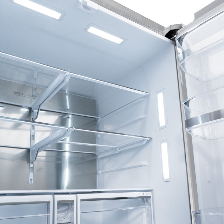 ZLINE 28.9 cu.ft. Standard-Depth French Door External Water Dispenser Refrigerator with Dual Ice Maker in Fingerprint-Resistant Stainless Steel