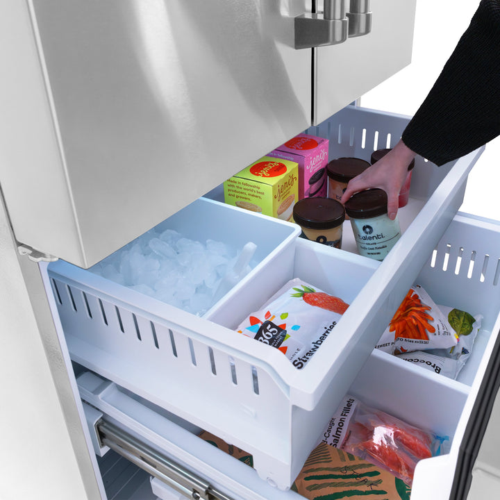 ZLINE 28.9 cu.ft. Standard-Depth French Door External Water Dispenser Refrigerator with Dual Ice Maker in Fingerprint-Resistant Stainless Steel