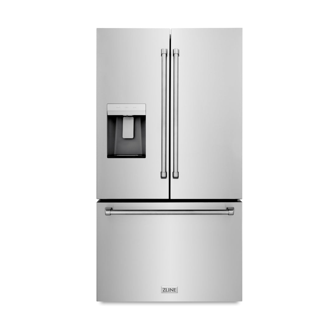 ZLINE 28.9 cu.ft. Standard-Depth French Door External Water Dispenser Refrigerator with Dual Ice Maker in Fingerprint-Resistant Stainless Steel