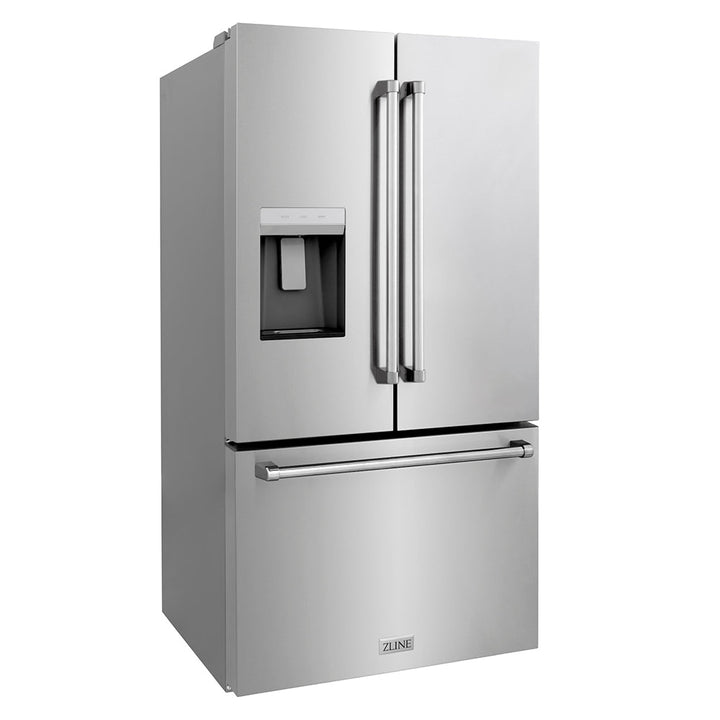ZLINE 36 in. 28.9 cu. ft. Standard-Depth French Door External Water Dispenser Refrigerator with Dual Ice Maker in Fingerprint-Resistant Stainless Steel, Open Box-Excellent Condition