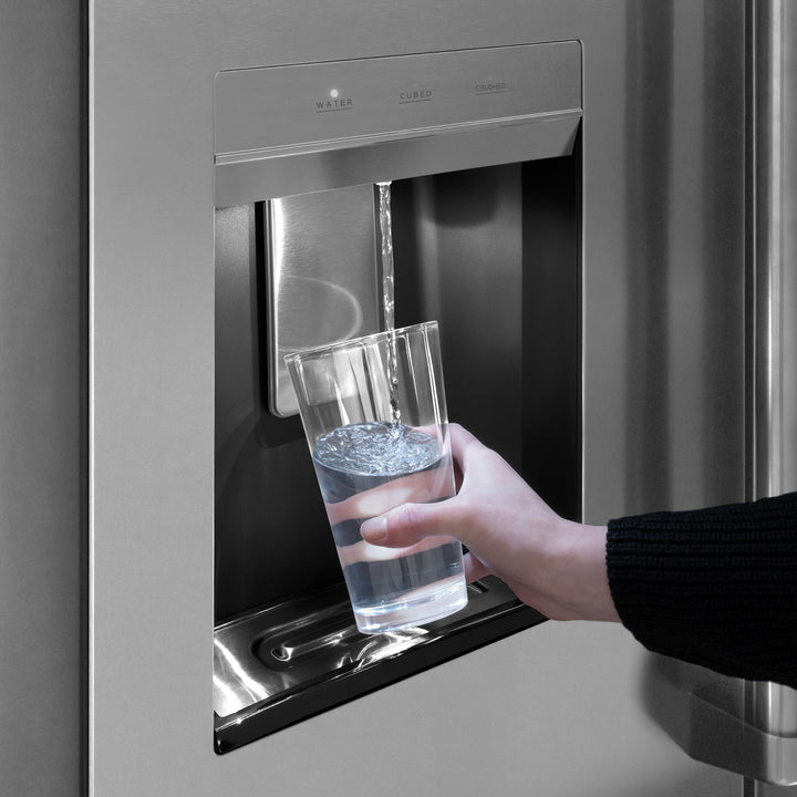 ZLINE 28.9 cu.ft. Standard-Depth French Door External Water Dispenser Refrigerator with Dual Ice Maker in Fingerprint-Resistant Stainless Steel