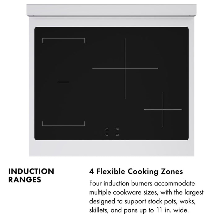 ZLINE 30 in. 4.2 cu. ft. Paramount Induction Range with 4 Element Cooktop and Electric Convection Oven in Stainless Steel with Black Matte Door (SINR-BLM-30)