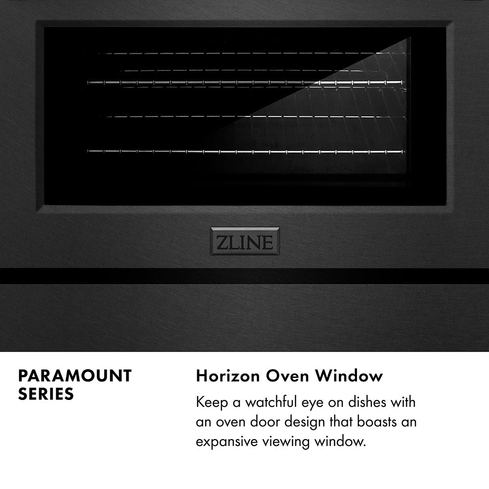 ZLINE 30 in. 4.2 cu. ft. Paramount Gas Range with 4 Burner Cooktop and Convection Gas Oven in Black Satin Stainless Steel (SGRBS-30)