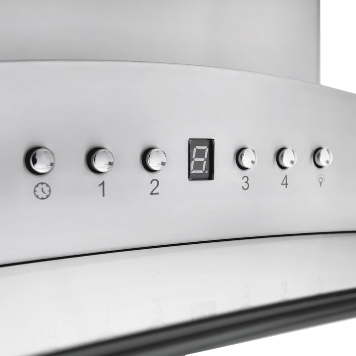 ZLINE 36" CrownSound Island Mount Range Hood in Stainless Steel with Built-in Speakers, GL9iCRN-BT-36