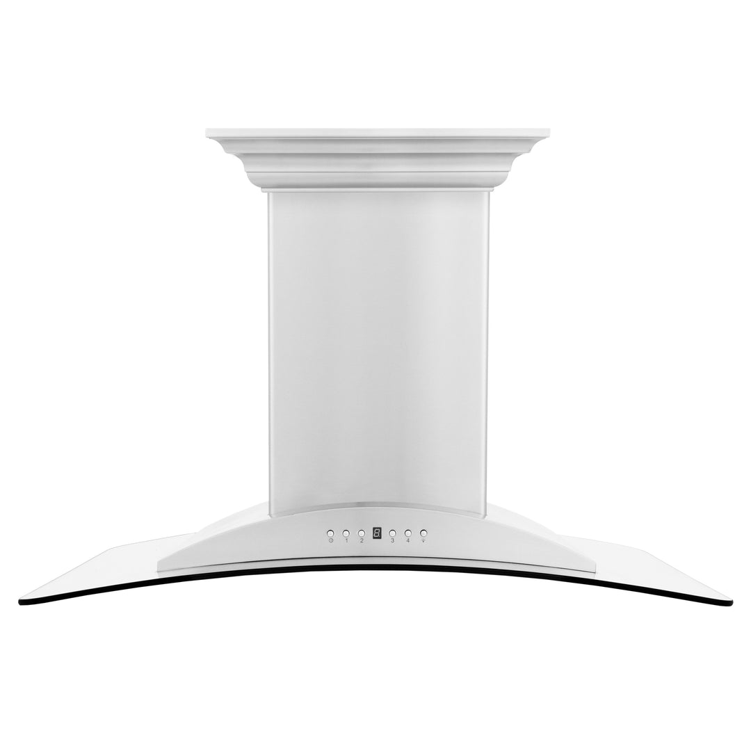 ZLINE 36" CrownSound Island Mount Range Hood in Stainless Steel with Built-in Speakers, GL9iCRN-BT-36