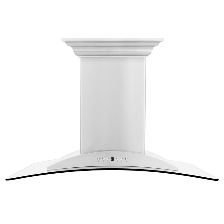 ZLINE 36" CrownSound Island Mount Range Hood in Stainless Steel with Built-in Speakers, GL9iCRN-BT-36