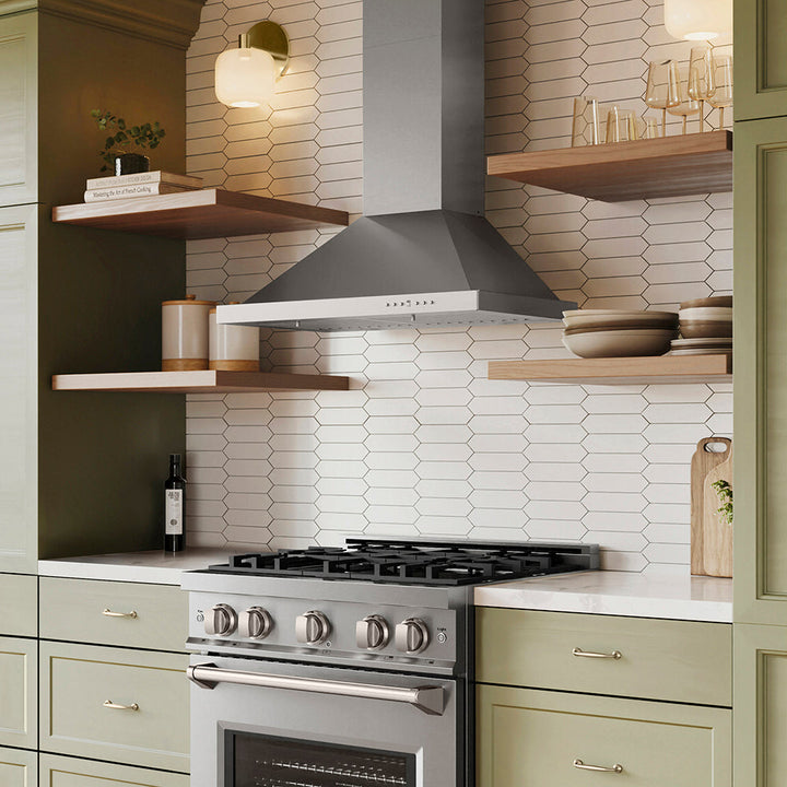 ZLINE 30 in. Convertible Vent Wall Mount Range Hood in Stainless Steel, Handle Open Box-Excellent Condition