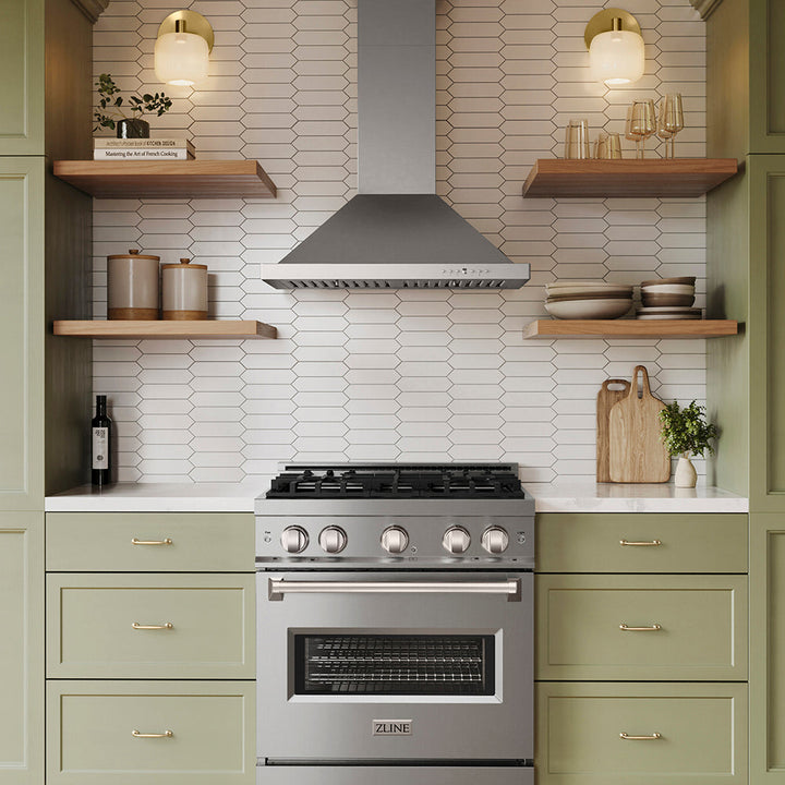 ZLINE 30 in. Convertible Vent Wall Mount Range Hood in Stainless Steel, Handle Open Box-Excellent Condition