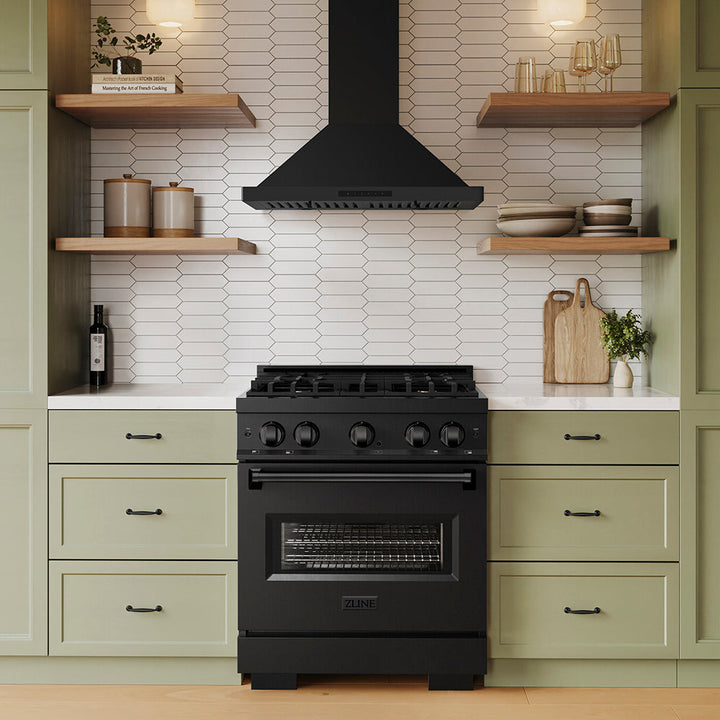 ZLINE 30 in. Convertible Vent Wall Mount Range Hood in Black Stainless Steel (BSKBN-30)