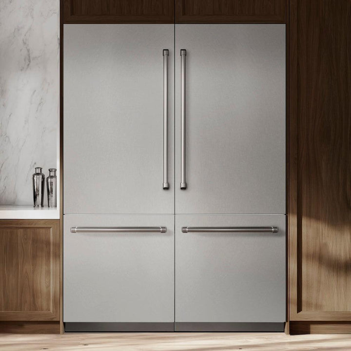 ZLINE 60 in. 32.2 cu. ft. French Door Built-In Bottom Freezer Refrigerator with Water Dispensers and Ice Makers in Satin Stainless Steel (RBIV-SN-60)