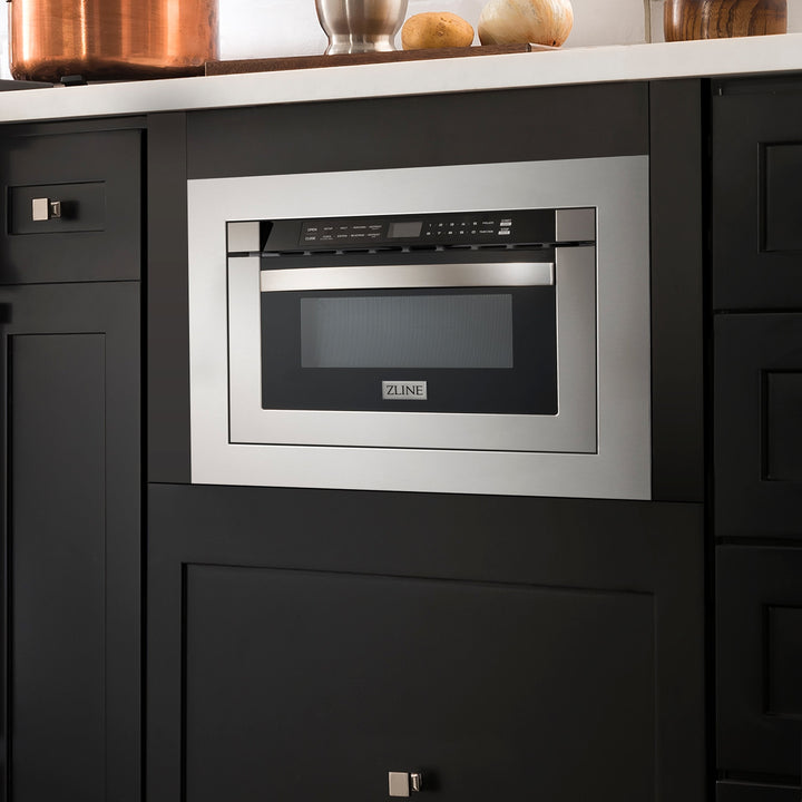 ZLINE 24" 1.2 cu. ft. Stainless Steel Microwave Drawer W/ 30" Trim Kit