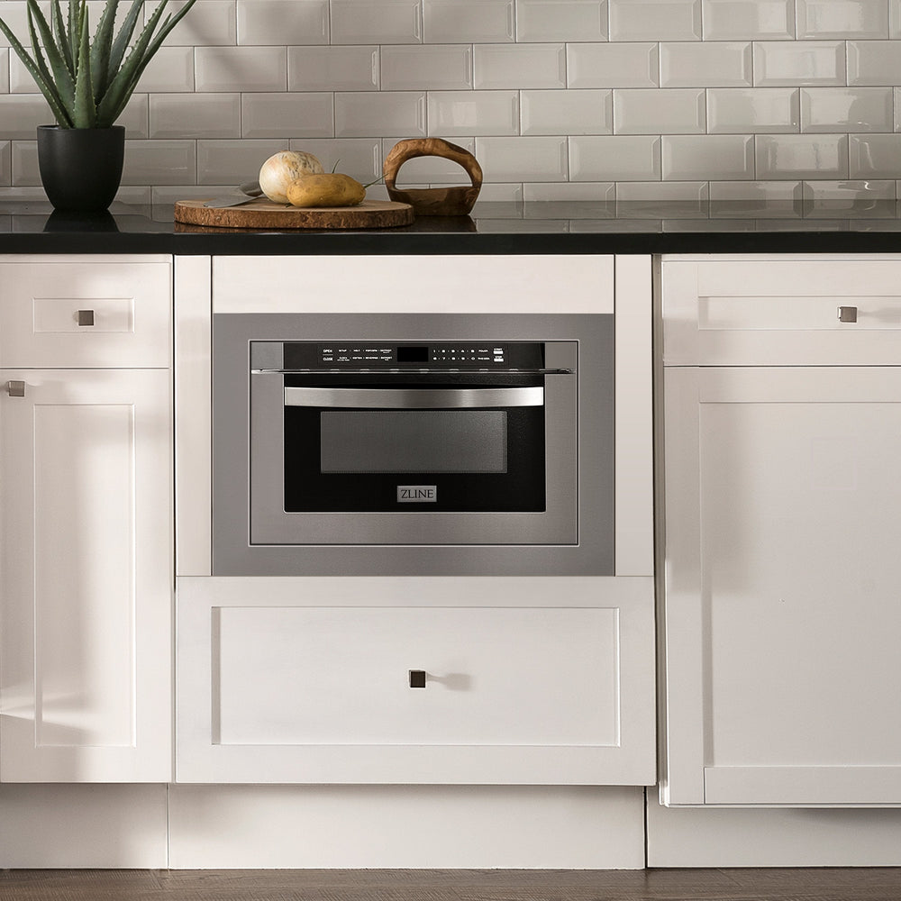 ZLINE 24" 1.2 cu. ft. Stainless Steel Microwave Drawer W/ 30" Trim Kit