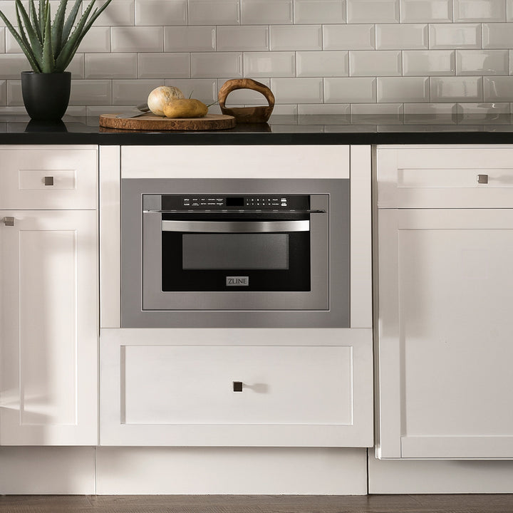 ZLINE 24" 1.2 cu. ft. Stainless Steel Microwave Drawer W/ 30" Trim Kit