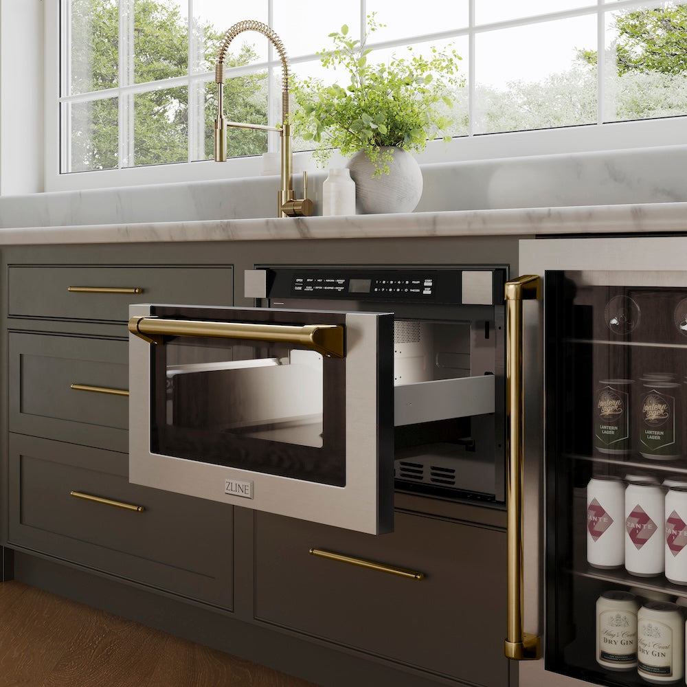 ZLINE Autograph Edition Sierra Pull Down Spring Single Handle Kitchen Faucet in Champagne Bronze (SRA-KF-CB)
