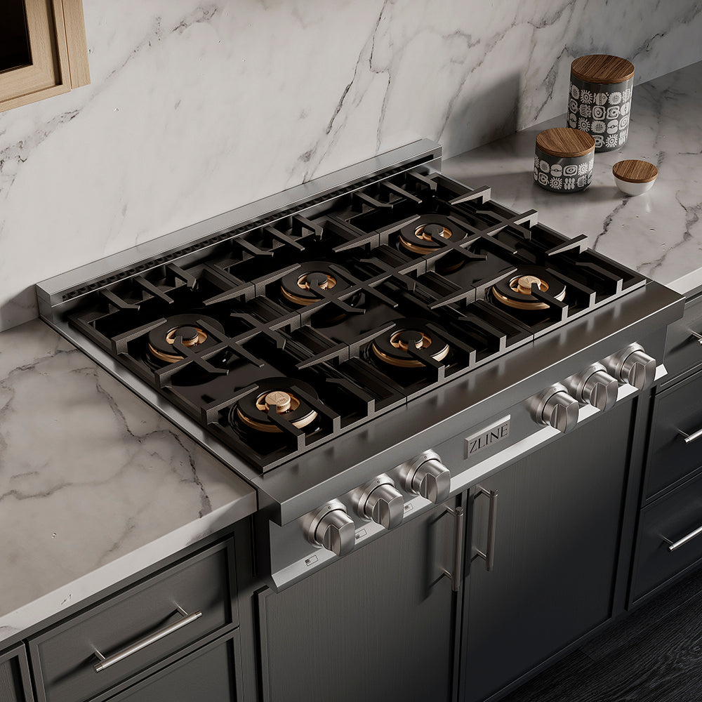ZLINE 36 in. Classic Gas Rangetop with 6 Burner DuoPro™ Cooktop in Stainless Steel, Open Box-Excellent Condition