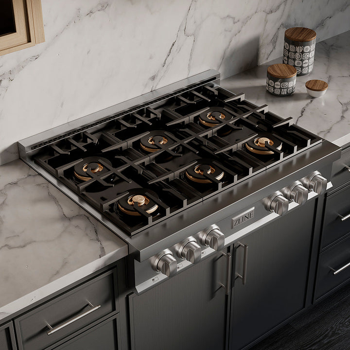 ZLINE 36 in. Classic Gas Rangetop with 6 Burner DuoPro™ Cooktop in Stainless Steel, Open Box-Excellent Condition