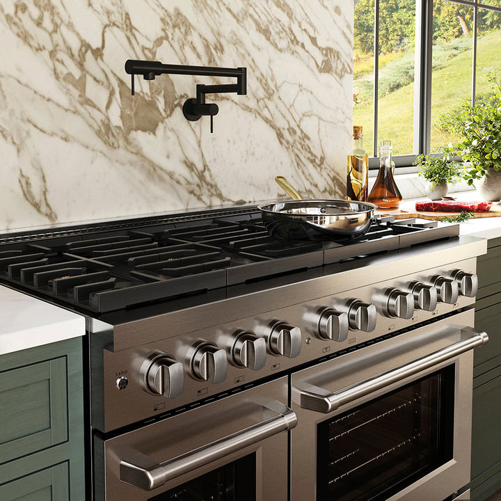 ZLINE 48 in. 6.7 cu. ft. Paramount Dual Fuel Range with 8 Burner DuoPro™ Cooktop and Dual Ovens in Stainless Steel (PSDR48)