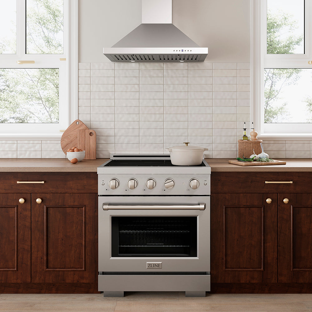 ZLINE 30 in. 4.2 cu. ft. Paramount Induction Range with 4 Element Cooktop and Electric Convection Oven in Stainless Steel, Open Box-Excellent Condition