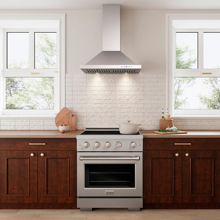 ZLINE 30 in. Convertible Vent Wall Mount Range Hood in Stainless Steel, Handle Open Box-Excellent Condition