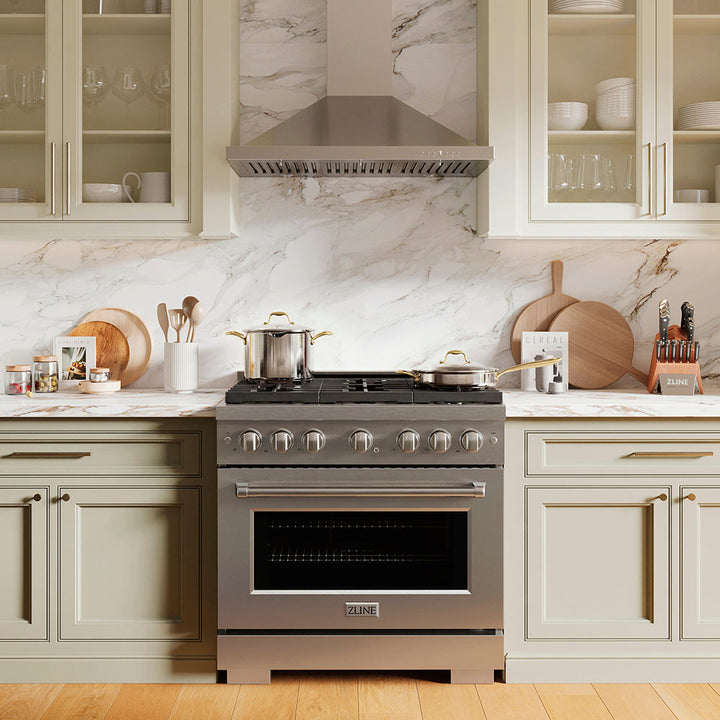 ZLINE 36 in. Convertible Vent Wall Mount Range Hood in Stainless Steel, Handle Open Box-Excellent Condition