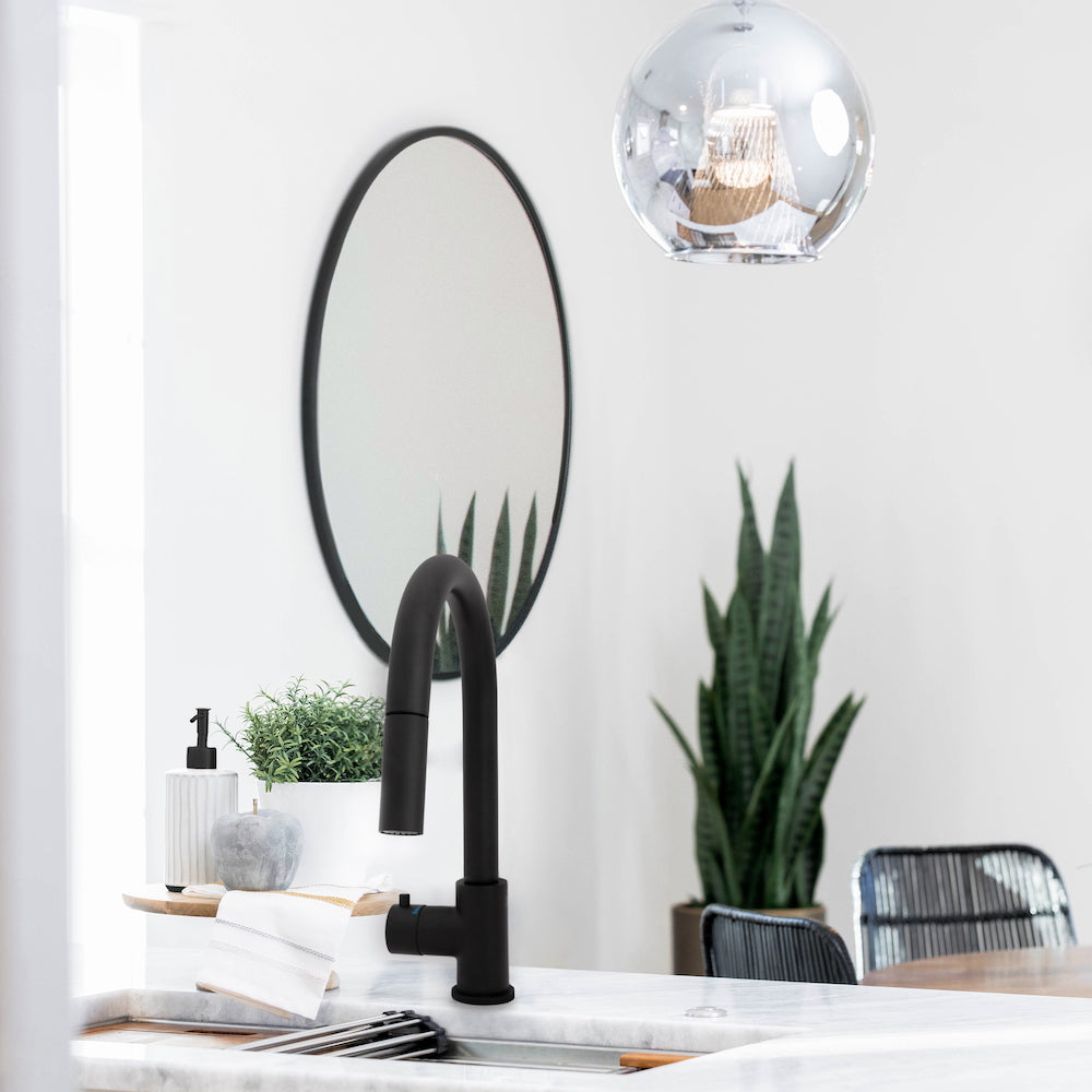 ZLINE Autograph Edition Gemini Touchless Kitchen Faucet in Matte Black (GEM-KFS-MB)