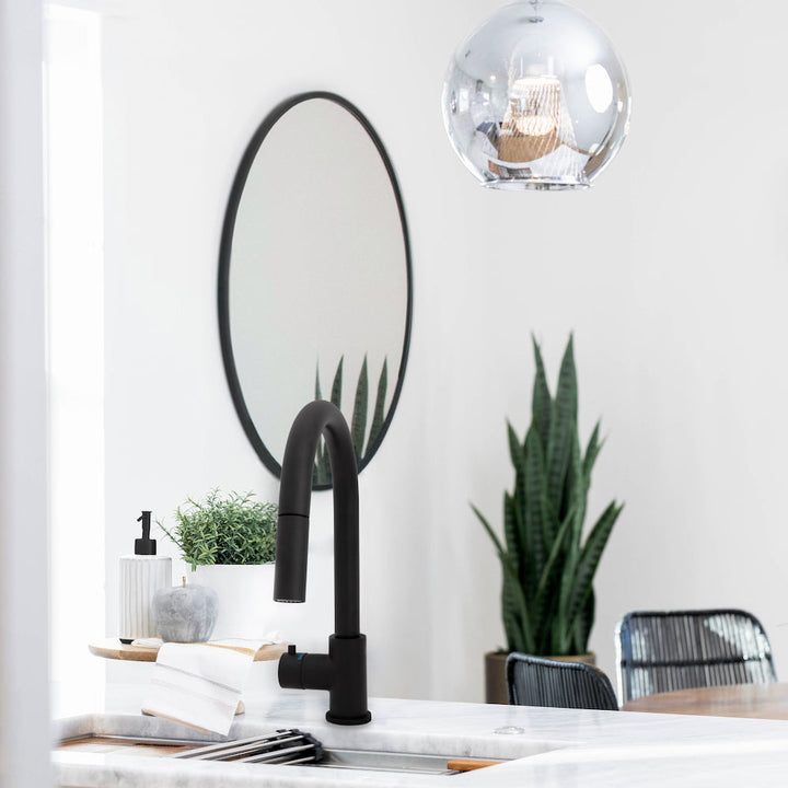 ZLINE Autograph Edition Gemini Touchless Kitchen Faucet in Matte Black (GEM-KFS-MB)