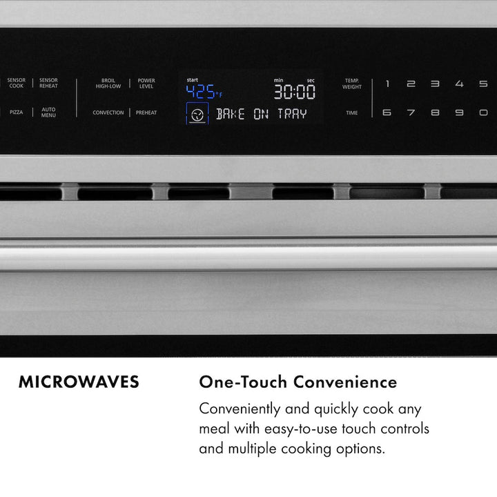 ZLINE 24 in. 1.2 cu. ft. Built-in Microwave Drawer in Black Stainless Steel, Open Box-Excellent Condition (OB1-MWD-1-BS)