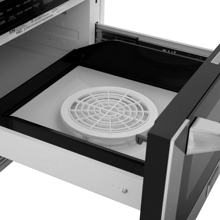 ZLINE 24 in. 1.2 cu. ft. Built-in Microwave Drawer with a Traditional Handle in Stainless Steel, Open Box-Excellent Condition