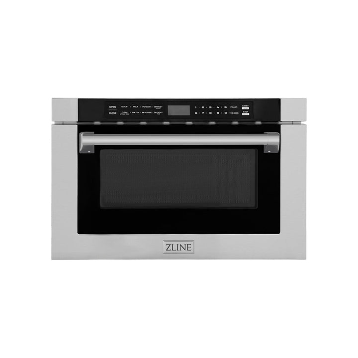 ZLINE 24 in. 1.2 cu. ft. Built-in Microwave Drawer with a Traditional Handle in Stainless Steel, Open Box-Excellent Condition