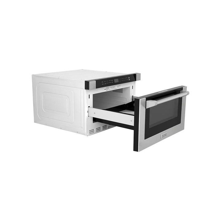 ZLINE 24 in. 1.2 cu. ft. Built-in Microwave Drawer with a Traditional Handle in Stainless Steel, Open Box-Excellent Condition