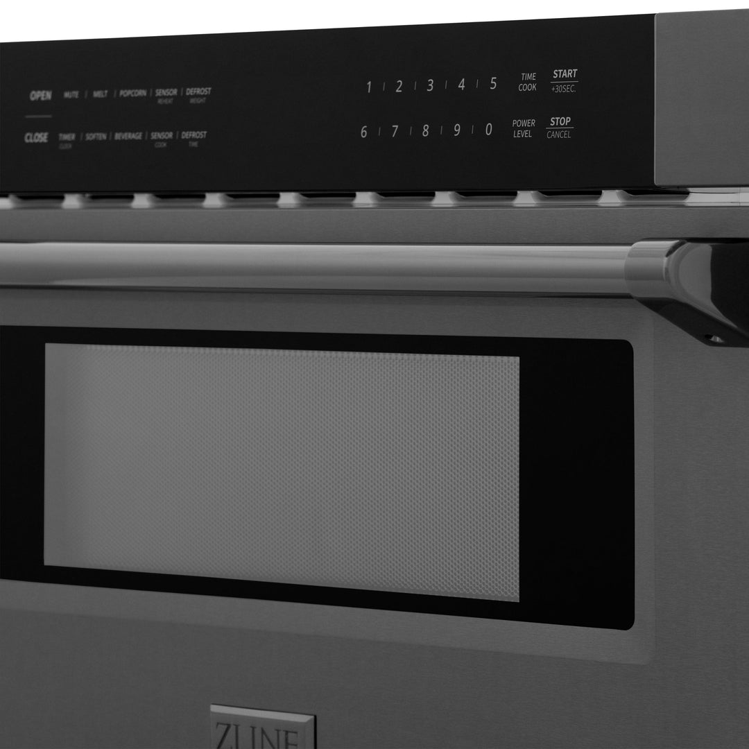 ZLINE 30" Built-in Microwave Drawer in Black Stainless Steel 1.2 cu. ft.
