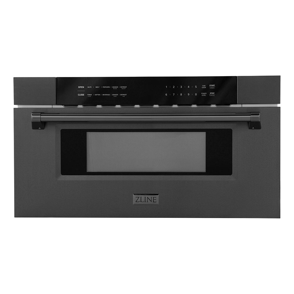ZLINE 30 in. 1.2 cu. ft. Built-in Microwave Drawer in Black Stainless Steel, Open Box-Excellent Condition