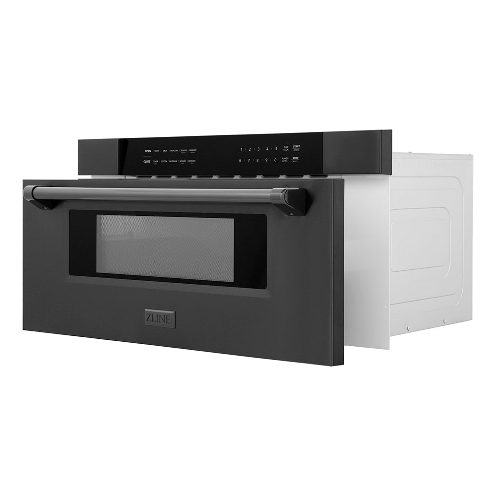 ZLINE 30 in. 1.2 cu. ft. Built-in Microwave Drawer in Black Stainless Steel, Open Box-Good Condition