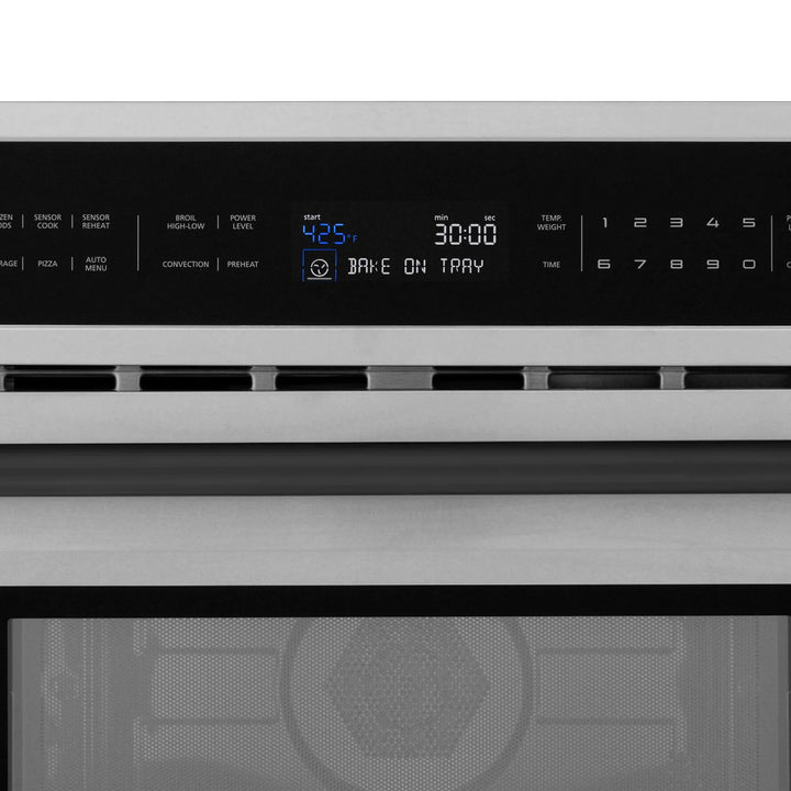 ZLINE 30” Built-in Convection Microwave Oven in Stainless Steel &amp; Matte Black Accents 1.6 cu ft.