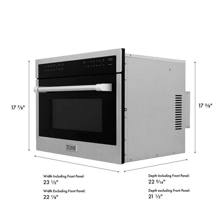 ZLINE 24 in. 1.6 cu ft. Built-in Convection Microwave Oven in Stainless Steel with Speed and Sensor Cooking, Open Box-Excellent Condition