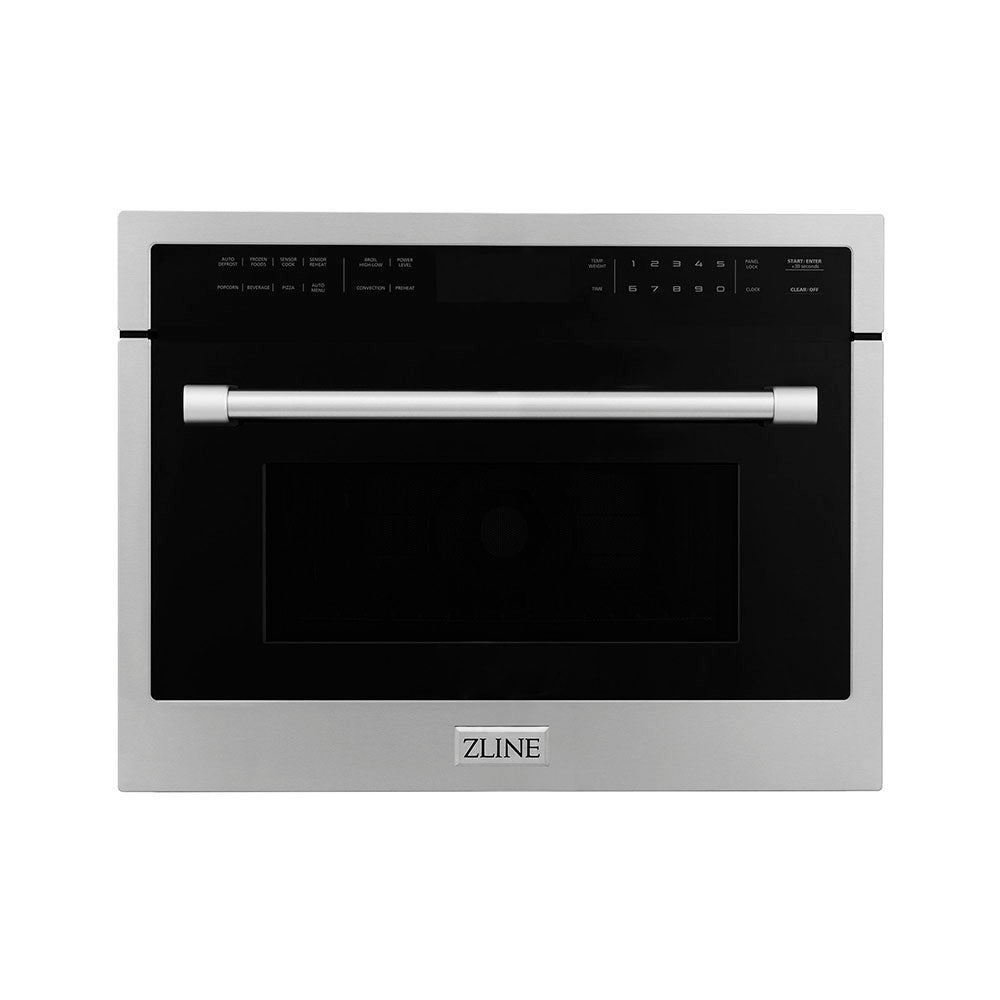 ZLINE 24 in. 1.6 cu ft. Built-in Convection Microwave Oven in Stainless Steel with Speed and Sensor Cooking, Open Box-Excellent Condition