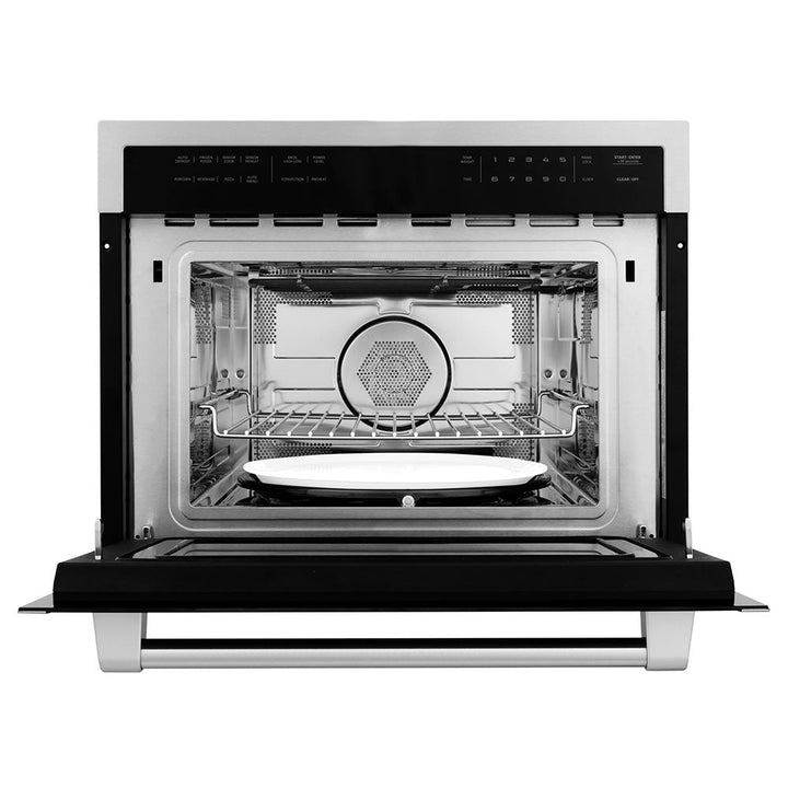 ZLINE 24 in. 1.6 cu ft. Built-in Convection Microwave Oven in Stainless Steel with Speed and Sensor Cooking, Open Box-Excellent Condition