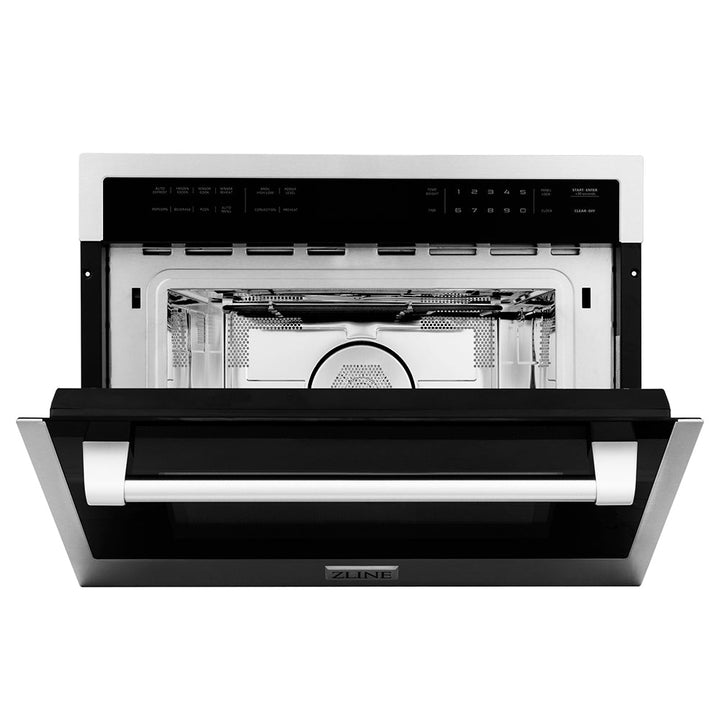 ZLINE 24 in. 1.6 cu ft. Built-in Convection Microwave Oven in Stainless Steel with Speed and Sensor Cooking, Open Box-Excellent Condition