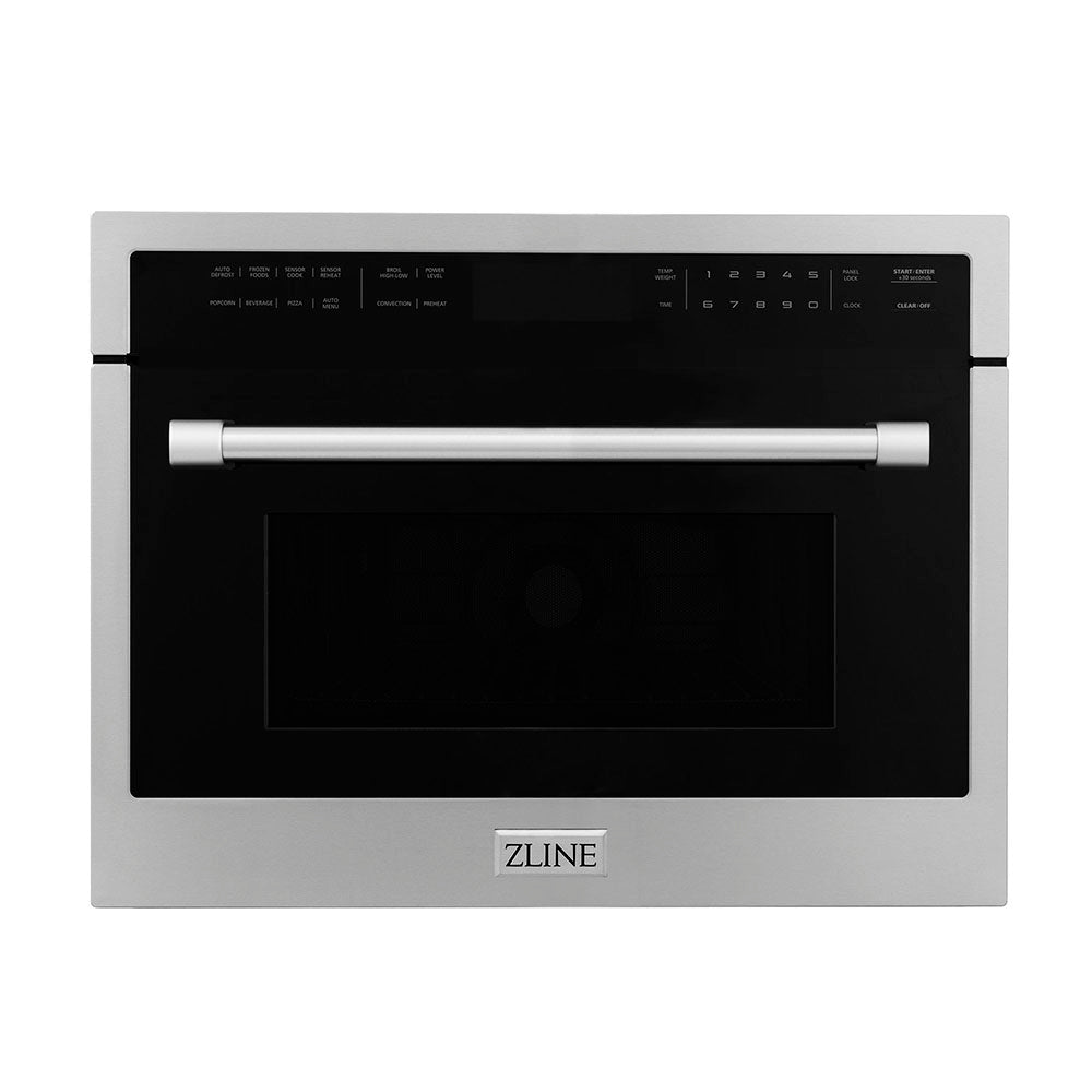 ZLINE 24 in. 1.6 cu ft. Built-in Convection Microwave Oven in Stainless Steel with Speed and Sensor Cooking, Open Box-Excellent Condition