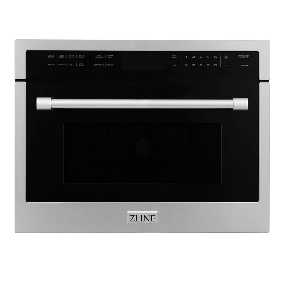 ZLINE 24 in. 1.6 cu ft. Built-in Convection Microwave Oven in Stainless Steel with Speed and Sensor Cooking, Open Box-Excellent Condition