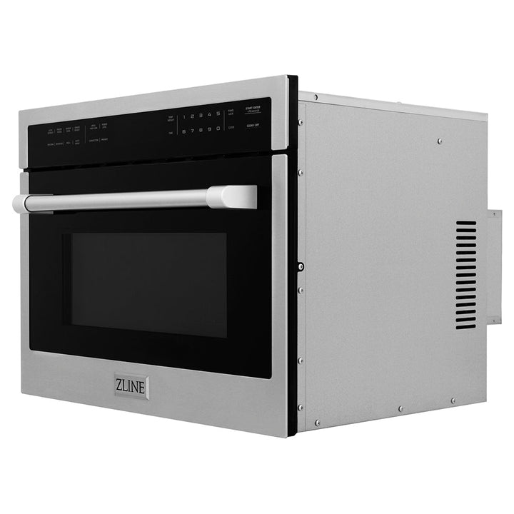 ZLINE 24 in. 1.6 cu ft. Built-in Convection Microwave Oven in Stainless Steel with Speed and Sensor Cooking, Open Box-Excellent Condition