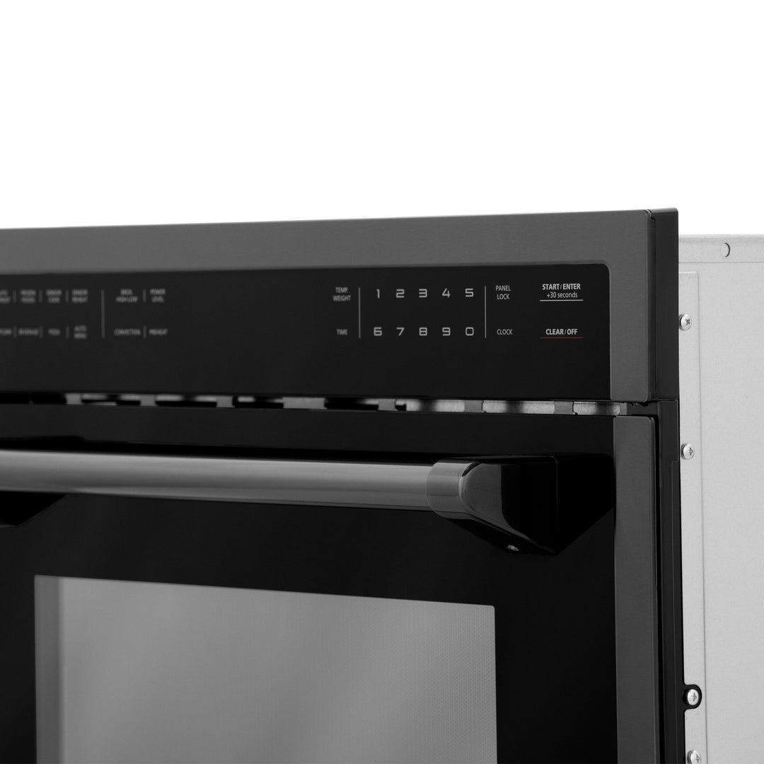 ZLINE 24 in. 1.6 cu ft. Built-in Convection Microwave Oven in Black Stainless Steel with Speed and Sensor Cooking, Open Box-Good Condition