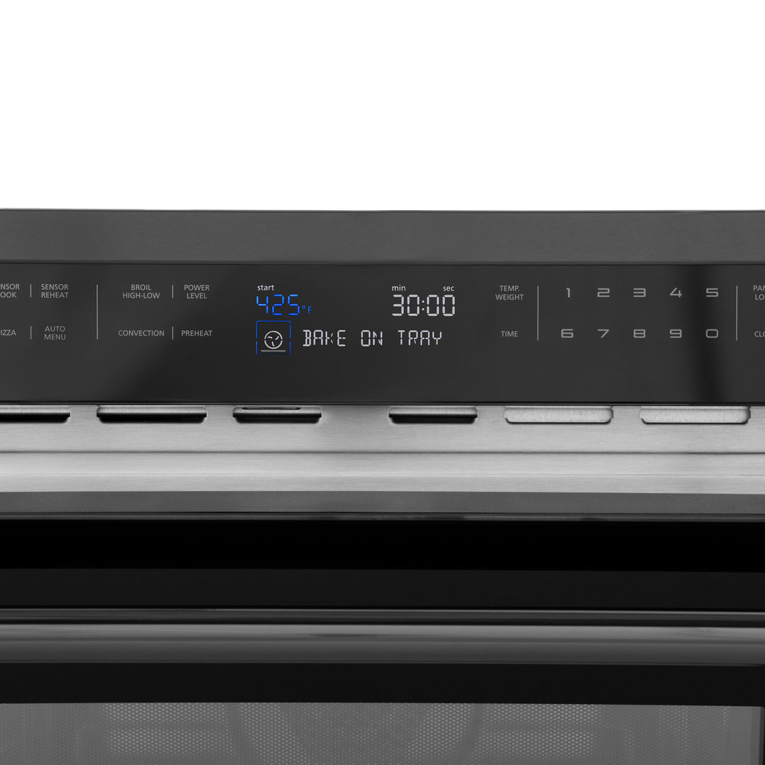 ZLINE 24 in. 1.6 cu ft. Built-in Convection Microwave Oven in Black Stainless Steel with Speed and Sensor Cooking, Open Box-Good Condition