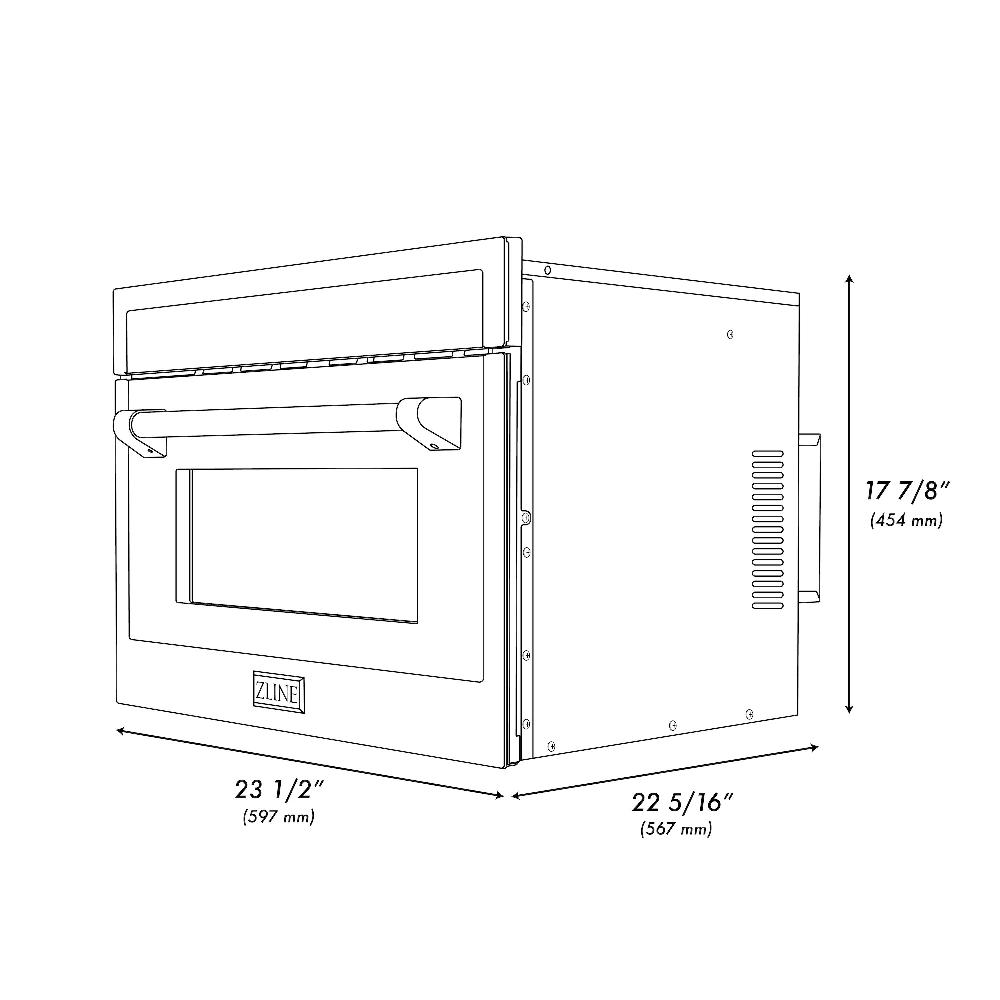 ZLINE 24 in. Black Stainless Steel Built-in Convection Microwave Oven with Speed and Sensor Cooking (MWO-24-BS)